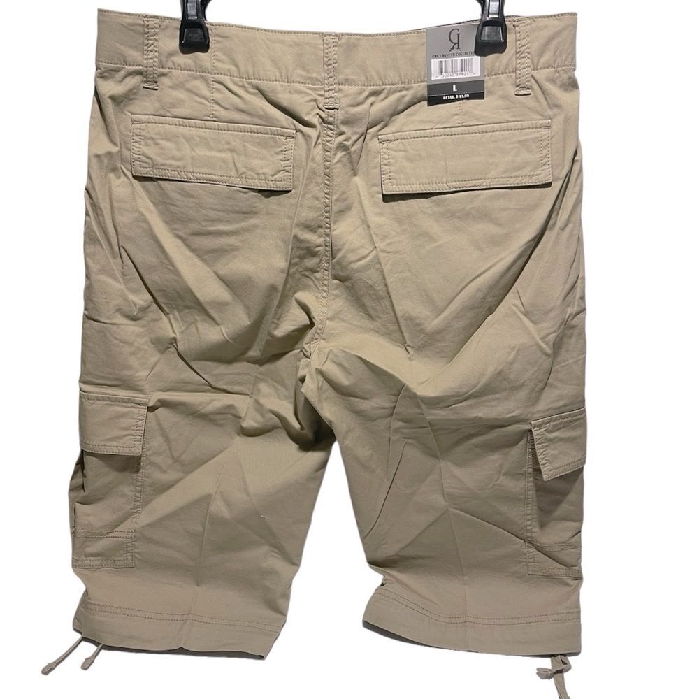 Grey Rivets Men’s Messenger Cargo Shorts - Picture 3 of 7